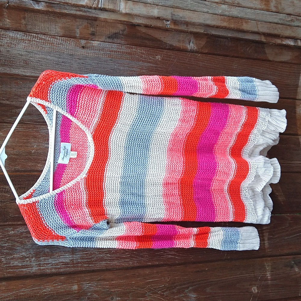 Sweater, multi color striped.